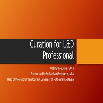 Curation for L& D Professional 