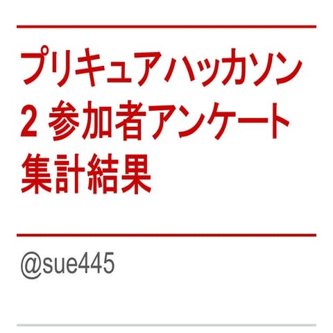 プリキュアハッカソン2 参加者アンケート集計結果 #cure_hack