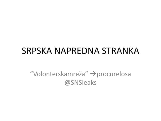 Curenje sa naprednjacke volonterske mreze via @SNSleaks