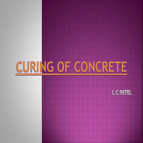 Curing of concrete