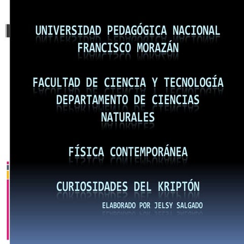Krypton science project | PDF