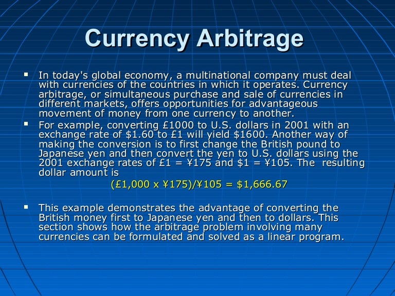 Currency arbitrage
