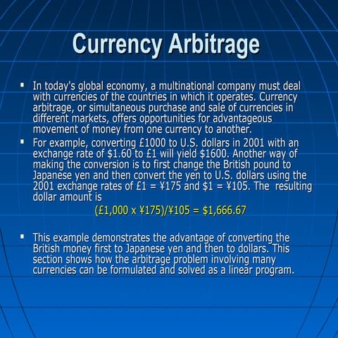 Currency arbitrage