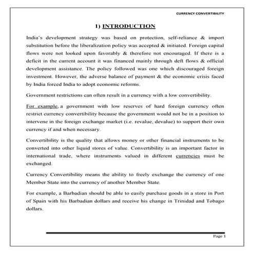 Currency convertibility 