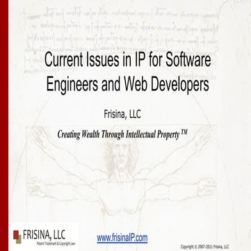 Current Issues in IP for Software Engineers and Web Developers
