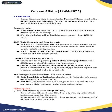 12th April Current Affairs Upsc 2025 Edition Pdf