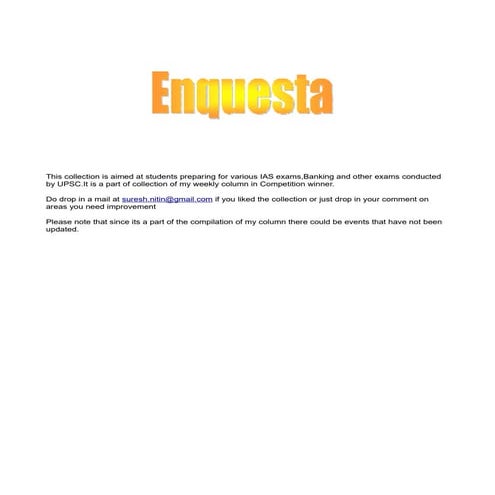 Current affairs FOR UPSC exams- Jan 2016 to April 2017 compiled