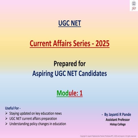 UGC NET 2025 Current Affairs Module 1.pdf