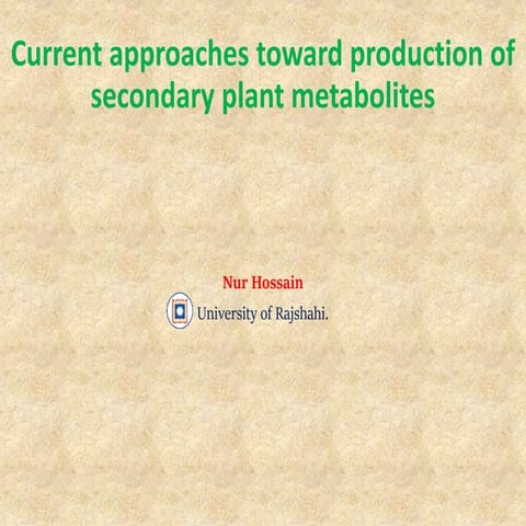 Current approaches toward production of secondary plant metabolites | PPT