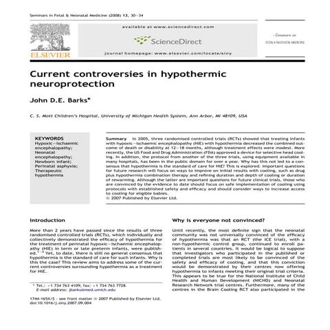 Current Controversies in Hypothermic Neuroprotection