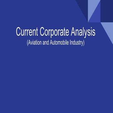 Current corporate analysis (aviation and automobile industry)1