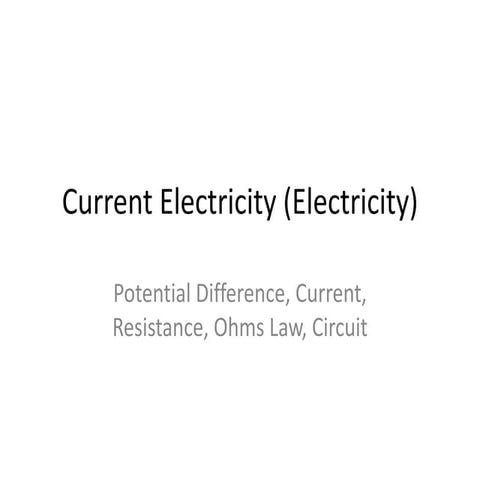 Current electricity (electricity)