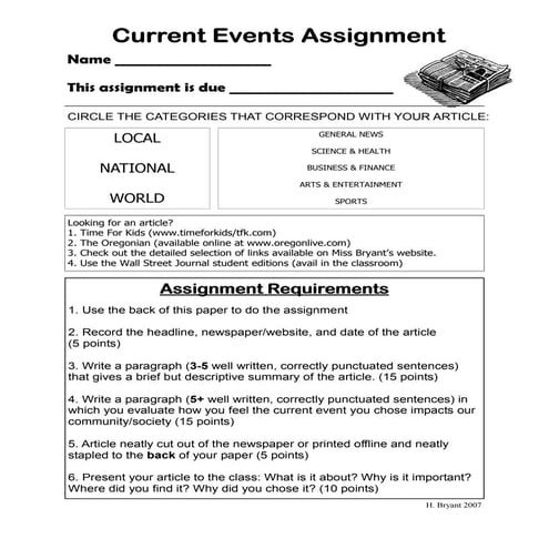 Current Event Example | PDF