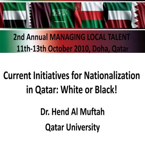Current initiatves for nationalization in qatar black or white