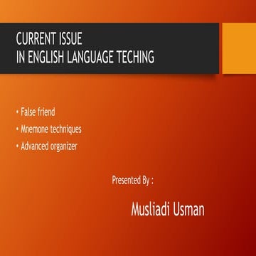Current issue in english language teaching | PPTX