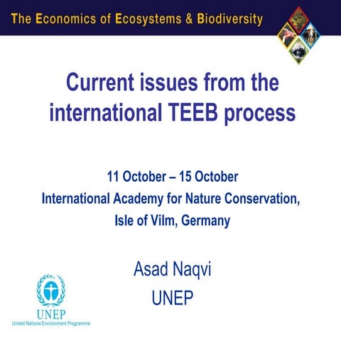 Current issues from the international teeb process.asad