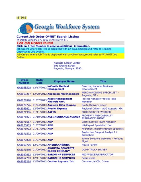 Augusta Job Listings (Augusta Career Center)