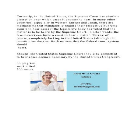 Currently, in the United States, the Supreme Court has absolute disc.docx