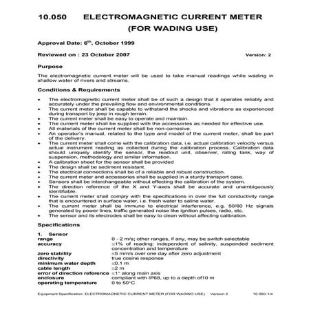 Current meter, electromagnetic (wading use)