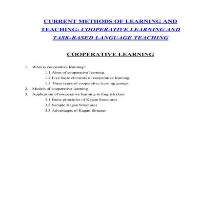 Current methods of learning and teaching trabajo definitivo