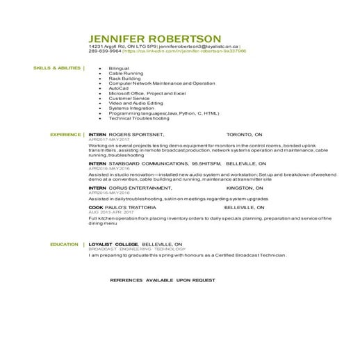 Current resume jennifer robertson (1) | DOCX