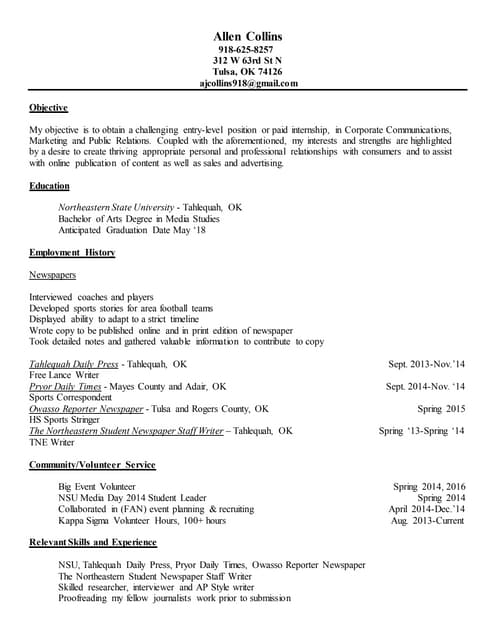 Mitch Leeds Resume PDF - Currentresumesummer16 160718184437 Thumbnail 