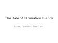 Notes on Information Fluency