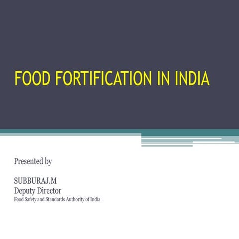 Current status of food fortification in india 