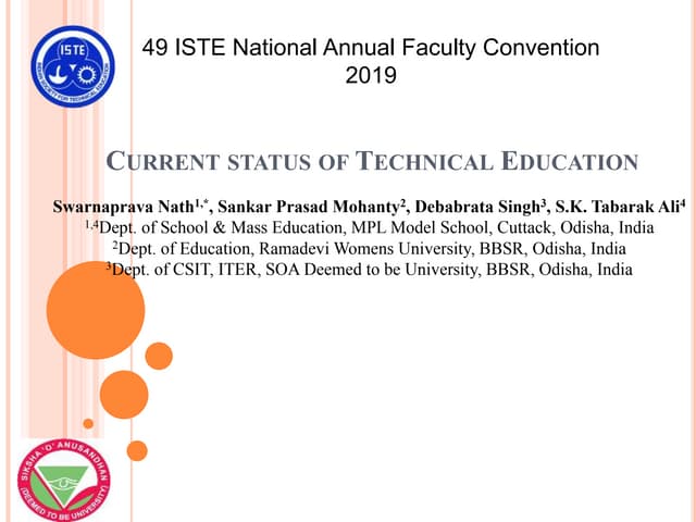 Current Status of Technical Education  