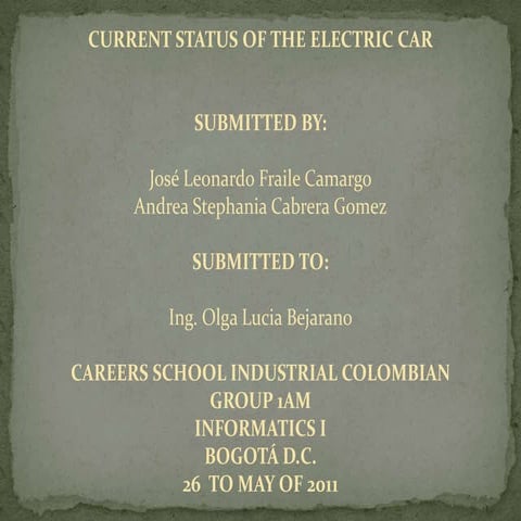 Current status of the electric car