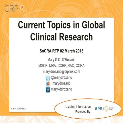 Current Topics in Global Clinical Research