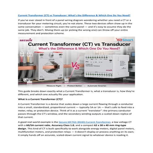 Understanding Current Transformers vs Transducers: Key Differences and ...