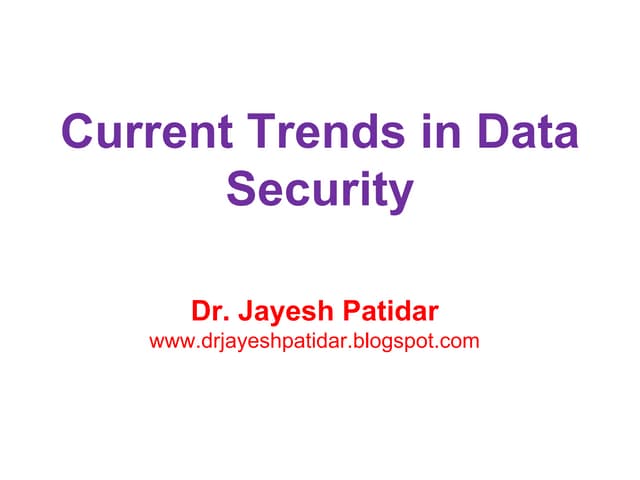 Current trends in data security nursing research ppt