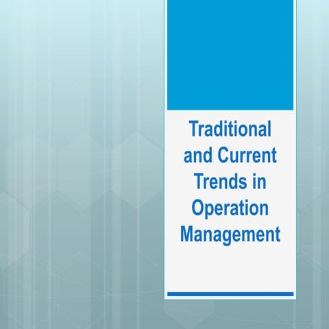 Introduction to Operation Management