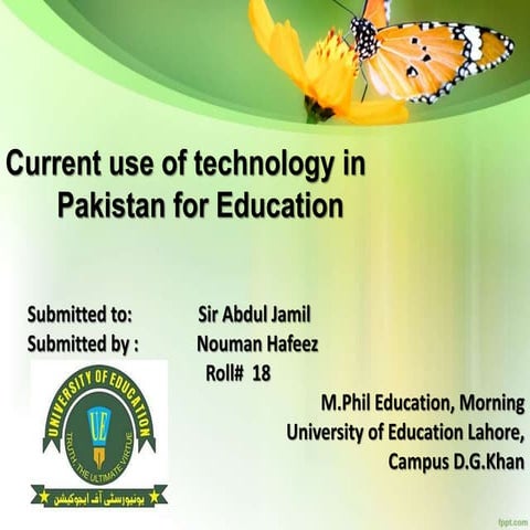 Current use of technology in pakistan for education