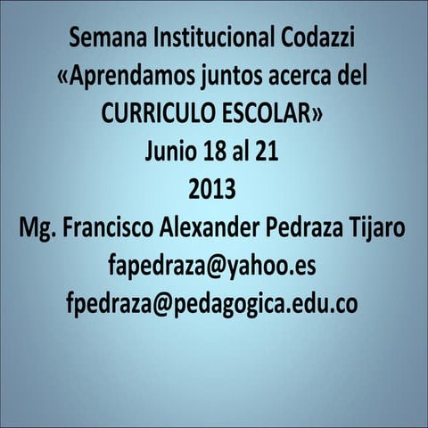 CURRÍCULO ESCOLAR, CODAZZI(CESAR)