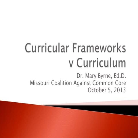 Curricular frameworks