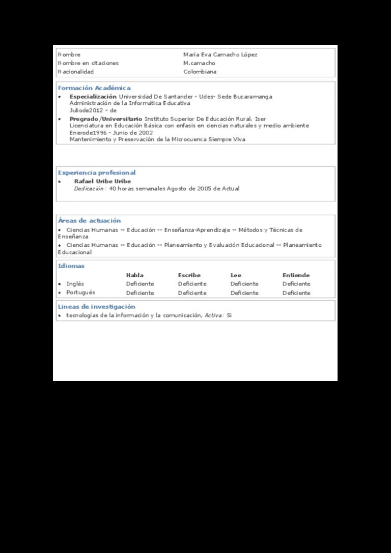 Como Se Dice Especializacion Academica En Ingles Curriculo colciencias