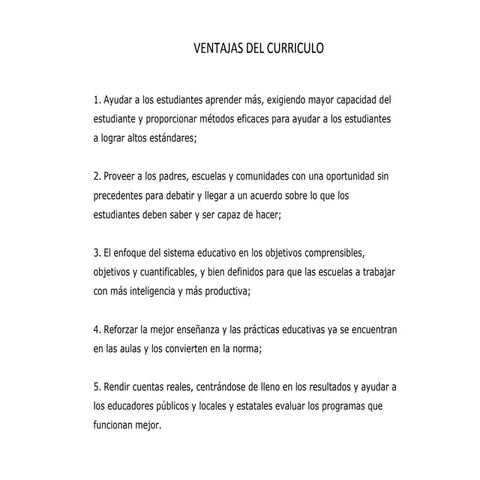Curriculo ventajas