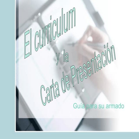 Presentación sobre CV usada en Orientación Vocacional SX