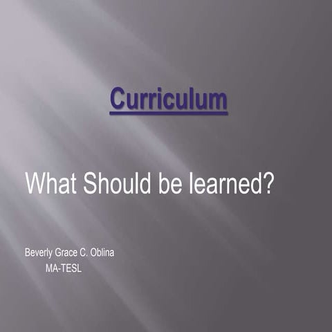 Kinds of Curriculum 