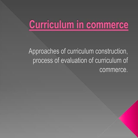 Curriculum in Commerce 