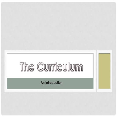 An Introduction to the Curriculum