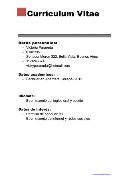 curriculum tania curriculum vitae basico