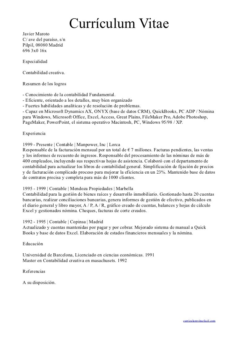 Curriculum vitae guide image