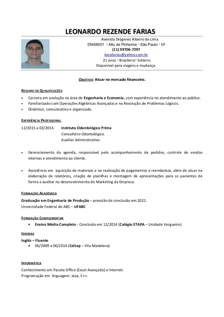 Curriculum vitae examples pdf image