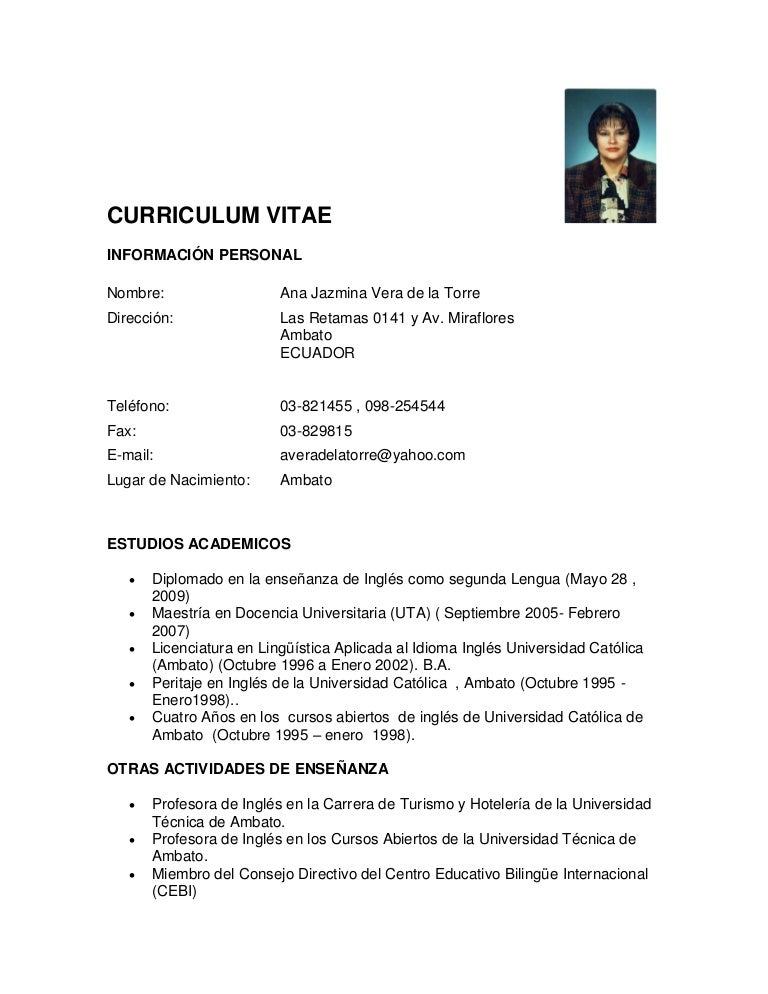 Curriculum vitae 2012 image