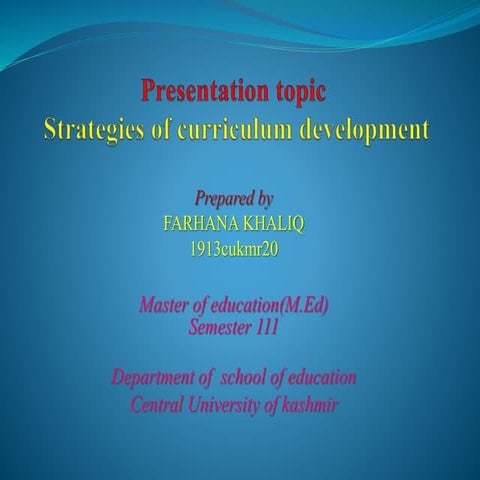 Curriculum development strategies