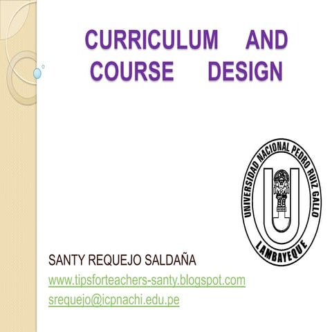 Curriculum     and course      design