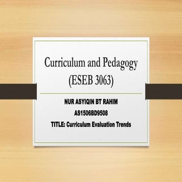 Curriculum and pedagogy presentation